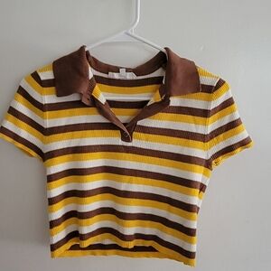 Madden NYC Brown and Yellow Sweater Size Large